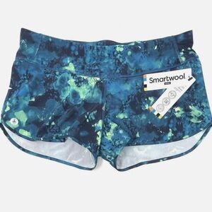 Smartwool Women’s Active Lined Shorts Size Medium Twilight Blue Watercolor